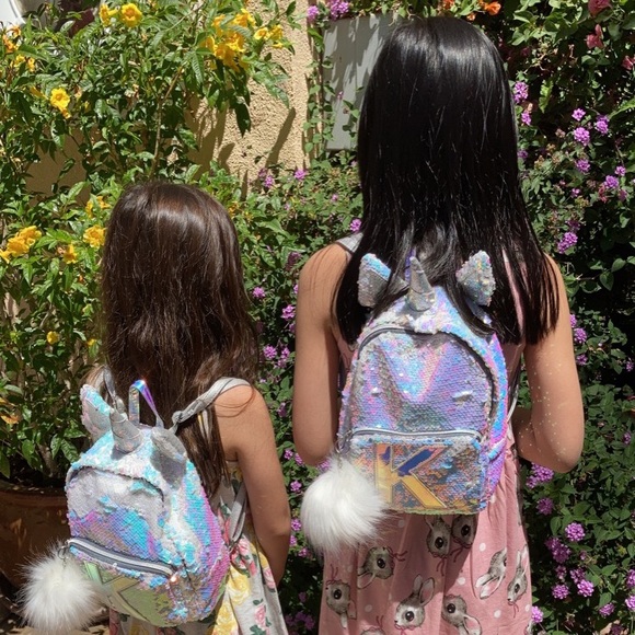 NWT JUSTICE initial “A” Unicorn Mini Backpack - Picture 6 of 12